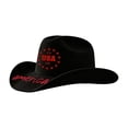 thumbnail image 3 of Homeyce American Flag Cowboy Hat Patriotic USA Western Hat 4th of July Party Unisex Cowboy Cowgirl Hat,Black, 3 of 5