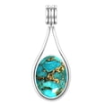 thumbnail image 2 of Copper Blue Turquoise Pendant 925 Sterling Silver Handmade Jewelry, 2 of 8