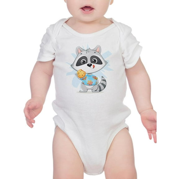 Raccoon Eats A Cookie Bodysuit Infant -Image by Shutterstock, 18 Months