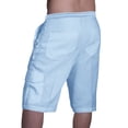 thumbnail image 3 of ORQ Men's Chino Casual Drawstring Elastic Waist Linen Shorts, 3 of 3
