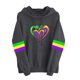 thumbnail image 2 of Uootdi Mardi Gras Womens Drawstring Hoodies for Women Carnival Crewneck Heart Print Hooded Long Sleeve Pullover Festive Color Block Loose Sweatshirts Gift, 2 of 4