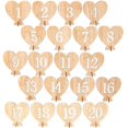thumbnail image 1 of 20pcs 1-20 Wooden Numbers with Holder Base Heart Shape Numbers for Wedding Decoration, 1 of 3