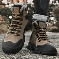 thumbnail image 6 of Mens Snow Boots Waterproof Rubber Non-Slip Sole Winter Warm Lace-up Boots Outdoor Walking Hiking Fashion Casual Boots Brown 10 US, 6 of 7
