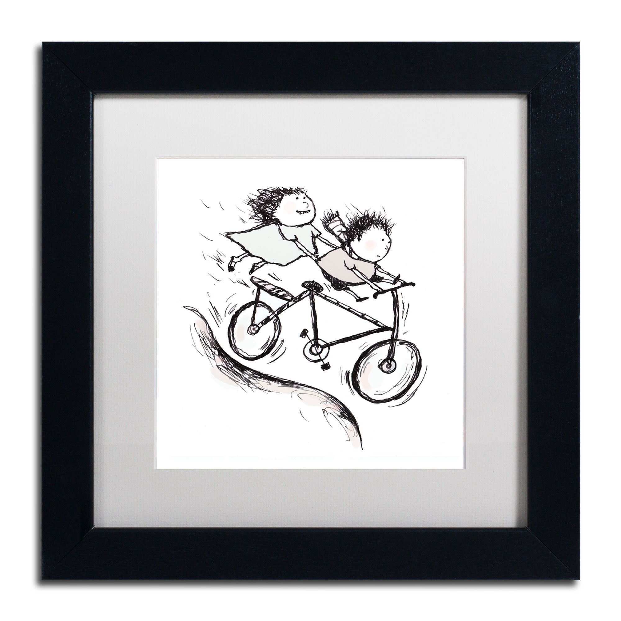 Carla Martell 'Bike Kids' Matted Framed Art