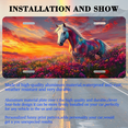 thumbnail image 3 of 1 Pcs 2D Flat License Plate Covers & Frames, Colorful Horse For Decorative Front, Waterproof For Decoration Aluminum License Plate Covers & Frames Cover For Men Women, 12" X 6", 3 of 7