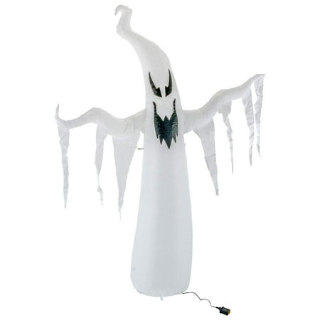 7 Foot Inflatable Spooky White Ghost with LED Lights Indoor Outdoor Yard Lawn Prop Decoration - Blow Up Haunted House Party Display - Boo