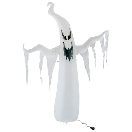 7 Foot Inflatable Spooky White Ghost with LED Lights Indoor Outdoor Yard Lawn Prop Decoration - Blow Up Haunted House Party Display - Boo