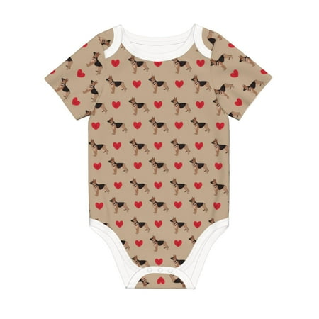 

Coaee German Shepherd Dog for Soft Cotton Baby Short-Sleeve Bodysuit Baby Girls Boys Bodysuit Romper