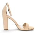 thumbnail image 3 of BURUDANI Women Ankle Strap Open Toe Chunky High Heel Sandals Wedding Party Heel Shoes Nude/Nubuck Size 5, 3 of 3