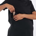 thumbnail image 3 of Hxshgdsn Maternity Nursing Cotton T Shirt with Side Access Short Sleeve Crew Neck Tees for Pregnant Women Comfy Summer Casual Outfits（Black/XL）, 3 of 6