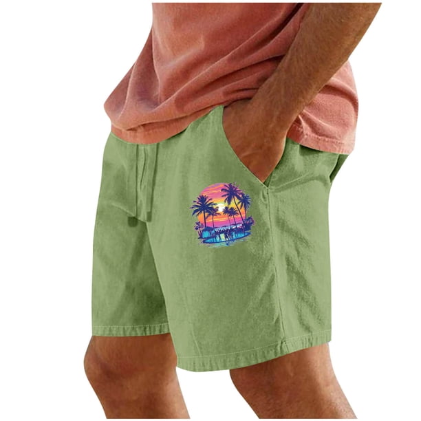Pantalones Cortos para Hombre Cintura Elástica con Bolsillos Color Sólido Casual Cordón Suelto Pantalones Cortos de Ejercicio