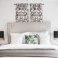 thumbnail image 4 of Farmhouse Black Kitchen Curtains Short 45 Inch Length, Vintage Flower Leaf Botanical Plant Grommet Top Bedroom Living Room Curtains, Light Filtering Cafe Curtain Drapes 2 Panels Set 84''x45'', 4 of 9