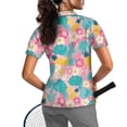 thumbnail image 3 of CHAQLIN Tropical Floral & Pineapple Print Breathable Polo Shirts, Polyester Workout Polo Shirts Lightweight Moisture Wicking Golf Shirt for Tennis Outdoor Travel, 3 of 10