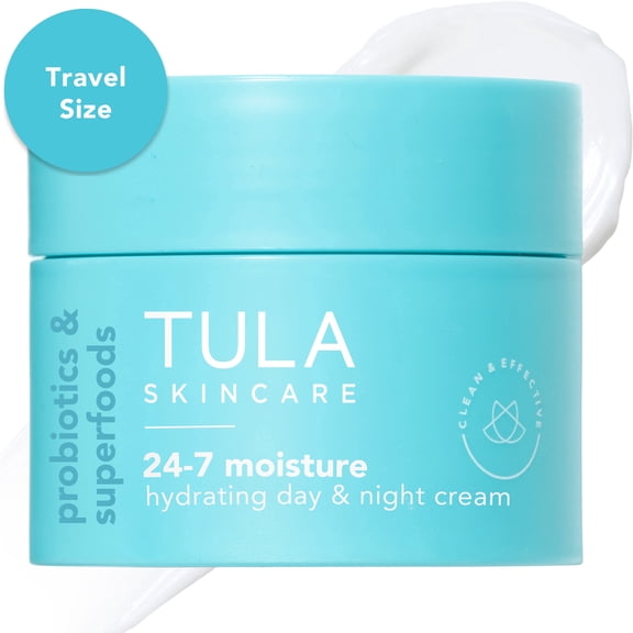 TULA Skin Care 24-7 Moisture Hydrating Day & Night Cream, Travel Size, 0.5 oz