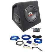 MTX RTP8A 120 Watt RMS Powered Subwoofer with Vented Enclosure and Bass Remote, 8"
