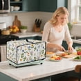thumbnail image 4 of ZIATUBLES Toaster Oven Cover Stain Resistant Kitchen Appliance Dust Cover Large Size Appliance Protector Storage Bag with Side Pocket, 22.5" x 18.5" x 13", Butterfly Floral White, 4 of 8
