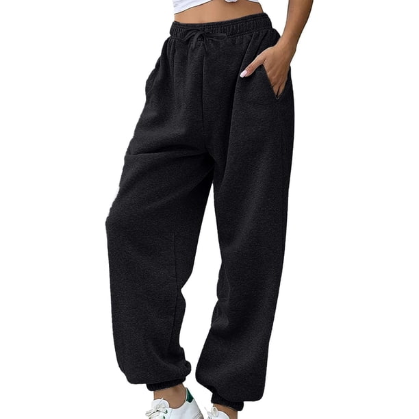 Pantalones deportivos Prolriy para mujer, pantalones deportivos de talla pequeña con bolsillos, pantalones deportivos casuales, pantalones deportivos con cordón en la cintura, pantalones deportivos
