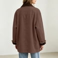thumbnail image 4 of HBGVBA Womens Casual Button Up Jackets Corduroy-Trimmed Barn Jacket Collared Long Sleeve Loose Outerwear with Patch Pockets, 4 of 6