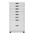 thumbnail image 2 of Linon Cary 8-Drawer Rolling Storage Cart, Whitewash, 2 of 24