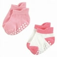 thumbnail image 5 of Hudson Baby Infant Girl Non-Skid No-Show Socks, Pink Green, 2-4 Toddler, 5 of 8