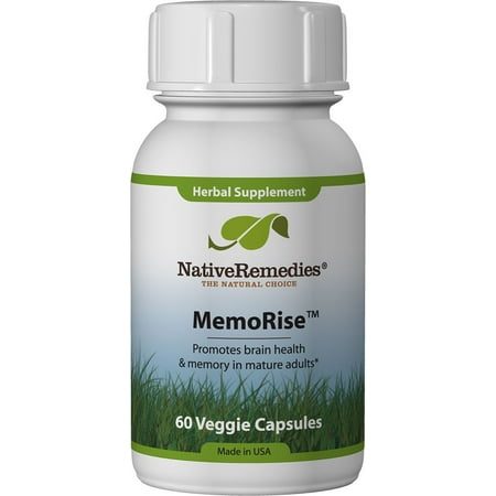 Native Remedies MemoRise Capsules - All Natural Herbal Supplement for Brain Health and Memory in Mature Adults - 60 Veggie Caps