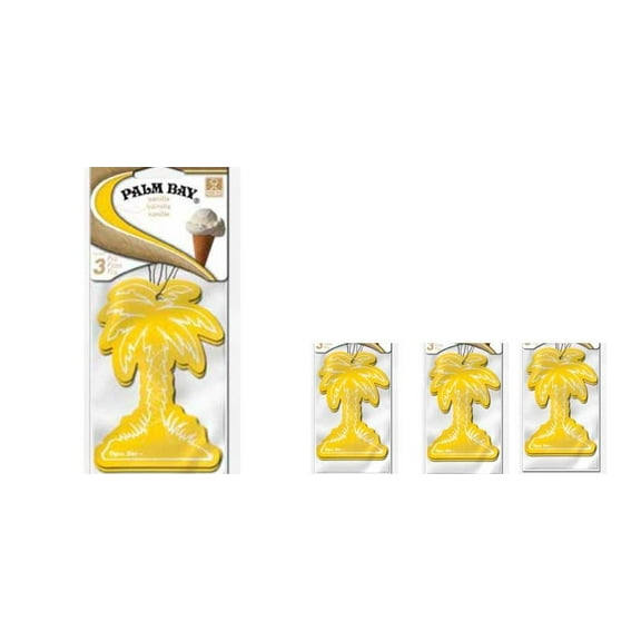 Plasticolor Palm Tree Air Freshener 3 Pack in Each Package Vanilla