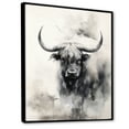 thumbnail image 2 of Designart "Yaks Sumi Asian Painting II" Asian Floater Framed Wall Decor, 2 of 7