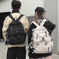 thumbnail image 2 of Black Backpack Unisex Women Men Backpack Nylon Waterproof Multi-pocket Design Mochilas Teenagers Shoulder Bag, 2 of 5