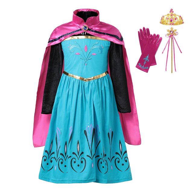 Frozen Elsa Anna Princesa Vestido Niñas Jasmine Rapunzel Aurora Ropa Fiesta Niños Cosplay Cenicienta Blancanieves Ariel Costume2T (Etiqueta 100) Gao Jinjia LED