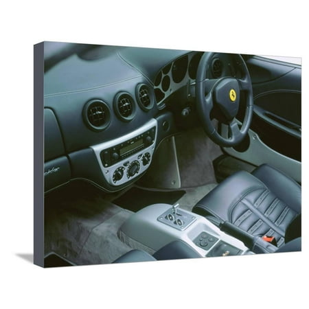 24 Ferrari 360 Spider - 2001 Ferrari 360 Modena spider interior Stretched Canvas Print Wall Art