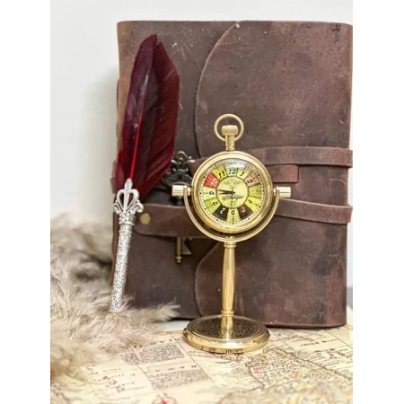 Beautiful Vintage Brass Desk Clock Table Clock Antique Nautical Clock Brass