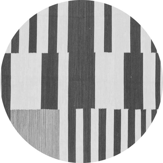 Ahgly Company Indoor Round Abstract Gray Modern Area Rugs, 6' Round