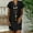 Black, variant on Women's Loose Cotton Linen Tshirt Dresses V Neck Short Sleeve Casual Summer Midi Dress Beach Sundress