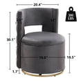 thumbnail image 2 of Leumius 360° Swivel Accent Chair with Storage,Velvet Curved Chair with Gold Metal Base for Living Room,Nursery,Bedroom-Gray, 2 of 2