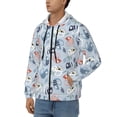 thumbnail image 3 of Kdxio Cute Chameleons On Blue Print Men Hoodies Casual Hoodies for Men with Zip Pockets Full Zip Long Sleeve Sweatshirt Sports Hooded Jacket-Large, 3 of 5