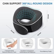 Travel Pillow, Best Memory Foam Neck Pillow Head Support Soft Pillow for Sleeping Rest, Airplane Car & Home Use (1Black)
