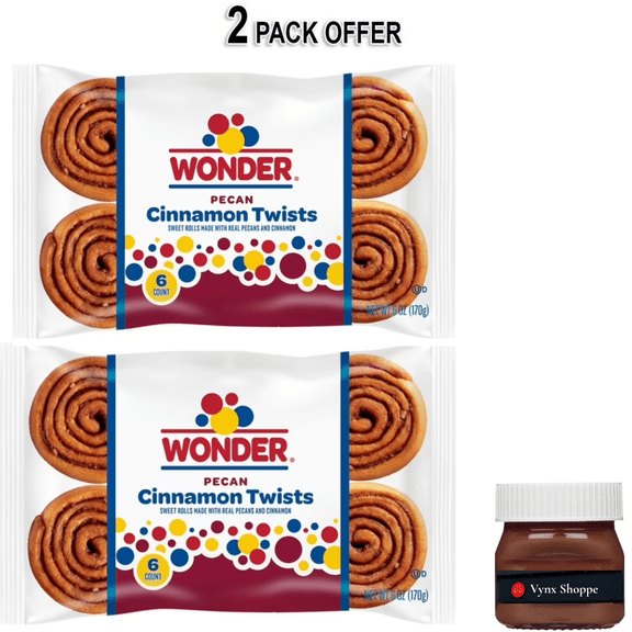 Wonder Cinnamon Twist, Cinnamon and Pecan Baked Pastry Rolls, 6 oz, 6 Count