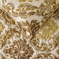 thumbnail image 2 of King Queen Twin Gold & Brown Handmade CA King 86"x18" Bed Runner without Pillow Cover, Damask & Quilted Bed Scarf on Silk fabric - Royal Mughal, 2 of 3