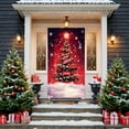 thumbnail image 5 of Cinvoph Christmas Door Cover Rustic Door Banner Xmas Tree Durable Winter Decoration for Front Porch, Indoor & Outdoor Reusable Xmas Door Hanging Cover Entry Decor 35"x79", 5 of 6