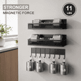 thumbnail image 5 of 3 Pack Magnetic Spice Rack for Refrigerator, Moveable Fridge Organizer Shelf with 8-Hook Rack, Kitchen Seasoning Storage for Iron Surfaces, 5 of 6