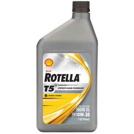 1 Quart Milk Carton - Rotella T5 Synthetic Blend 10W-30 Motor Oil, 1 qt