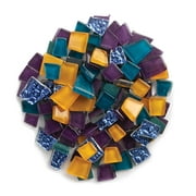 Mosaic Mercantile - Crafter's Cut Pre-Cut Mosaic Tiles - Harmonious Mixes - Mardi Gras Mix, 1/2 lb. Bag