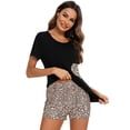 thumbnail image 5 of Women's Pajama Set Short Sleeve Shirt and Shorts Sleepwear Pajamas Loungewear S-2XL, 5 of 5