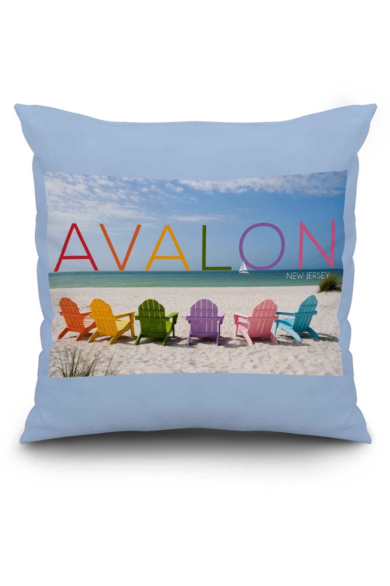 Avalon New Jersey Colorful Beach Chairs Lantern Press