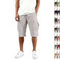 thumbnail image 2 of Cargo Shorts for Men Summer Knee Length Casual Stretch Drawstring Pant Solid Loose Fit Workout Hiking Athletic Shorts White 2XL, 2 of 10