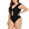 thumbnail image 4 of Mujer Tallas grandes Casual Soild Traje de baño Bikini Ropa de playa Traje de baño Fridja nalpqowj23846, 4 of 5