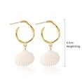 thumbnail image 3 of GHSOHS Hoop Earrings for Women Summer Bohemia Seashell Earring Pearl Stud Earrings Beach Ocean Earrings Accessories Gold Earrings Party Jewelry Gift Ear Fashion Earings Ear Ring, 3 of 5