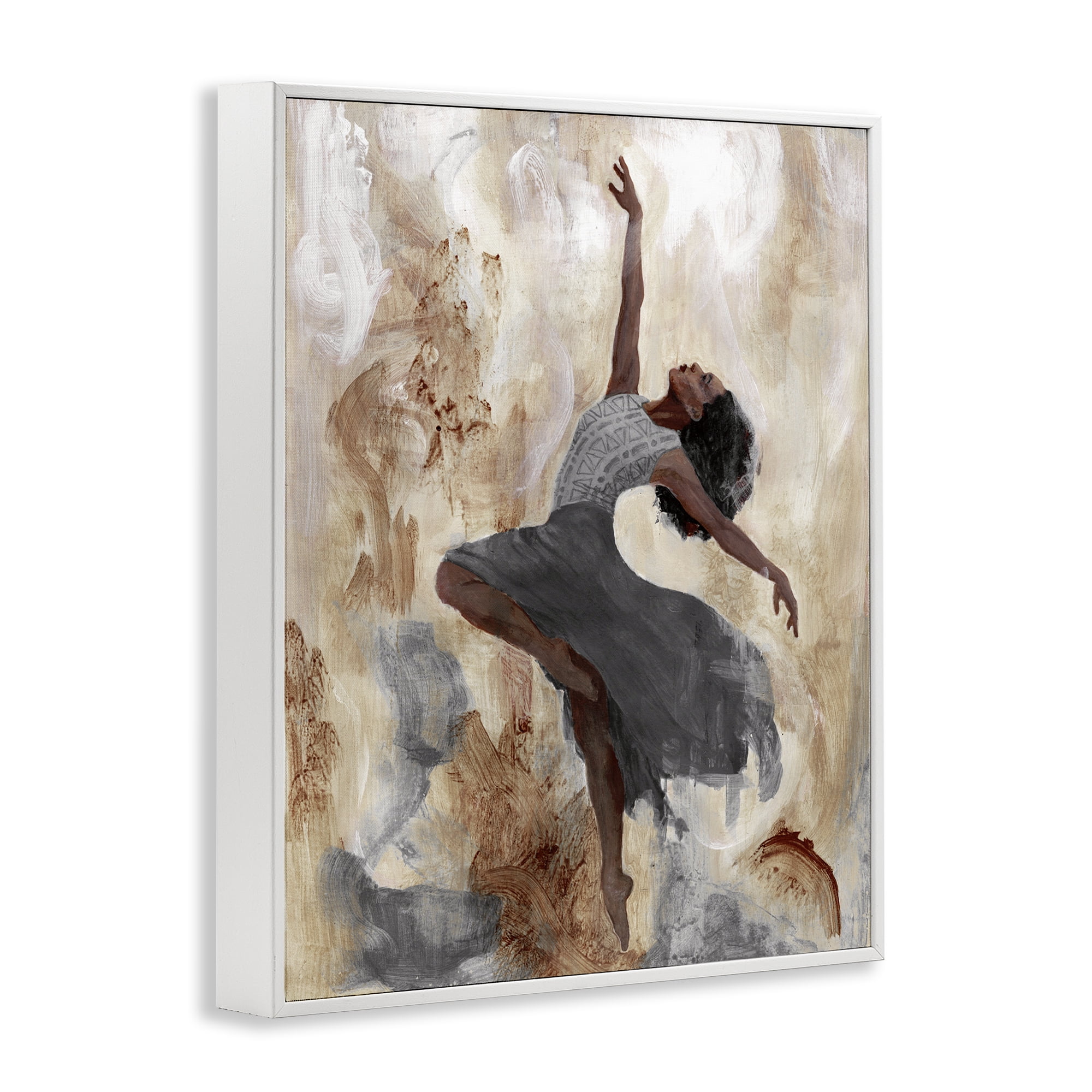 Stupell Industries Rustic Dancing Woman Novelty Painting White Framed Art Print Wall Art, 24 x 30