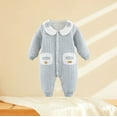 thumbnail image 2 of Zwiiyzr Baby Infant Long Sleeve Onesie Boys Girls Cotton Jumpsuit Rompers Fall and Winter Cotton Warm Newborn Crawling Baby Clothes Holiday Birthday Gift Gray, 2 of 7