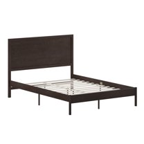 Flash Furniture Asher Dark Brown Platform Bed with Wooden Slats and Headboard Queen